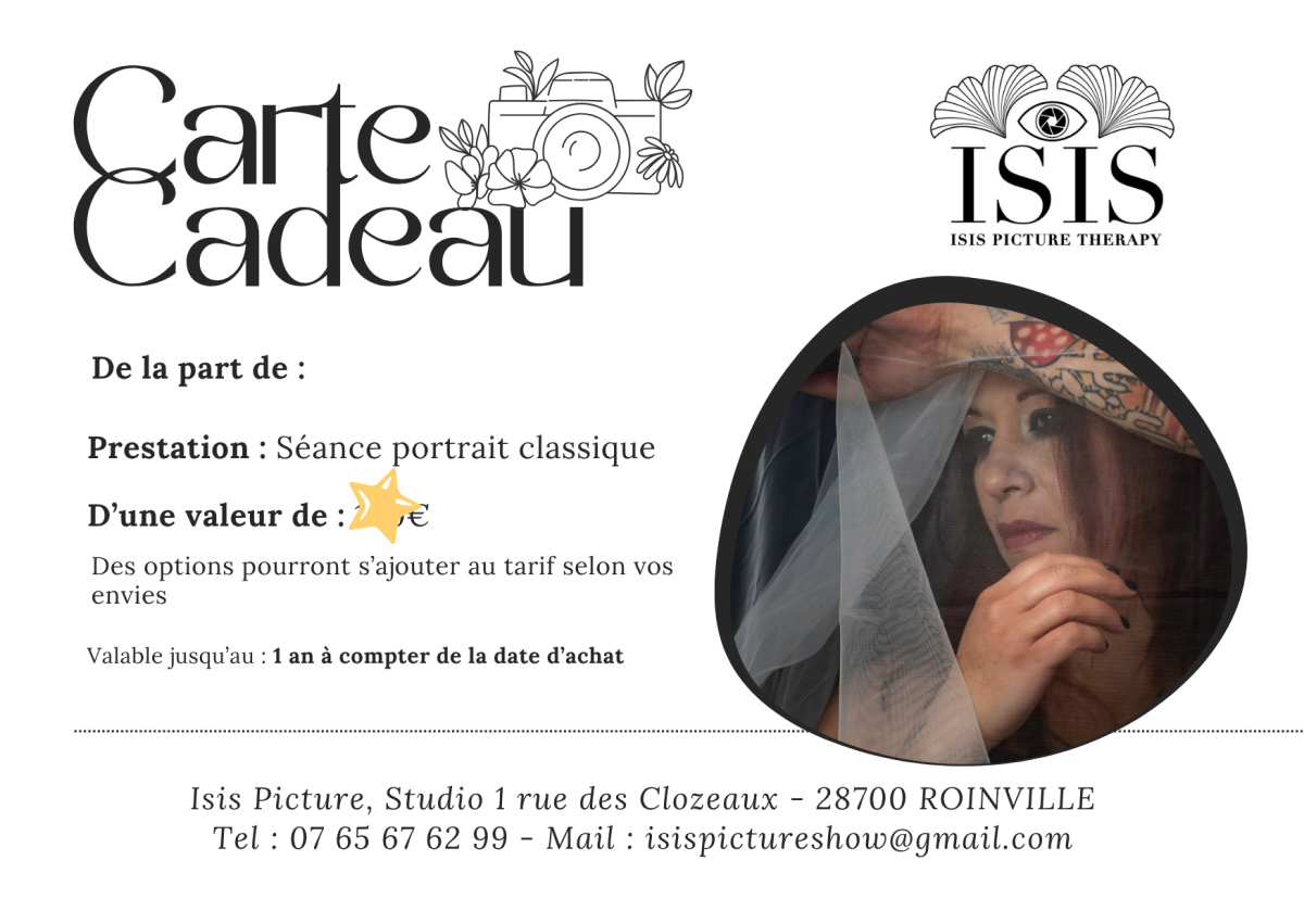 Carte Cadeau téléchargeable - Séance portrait classique
